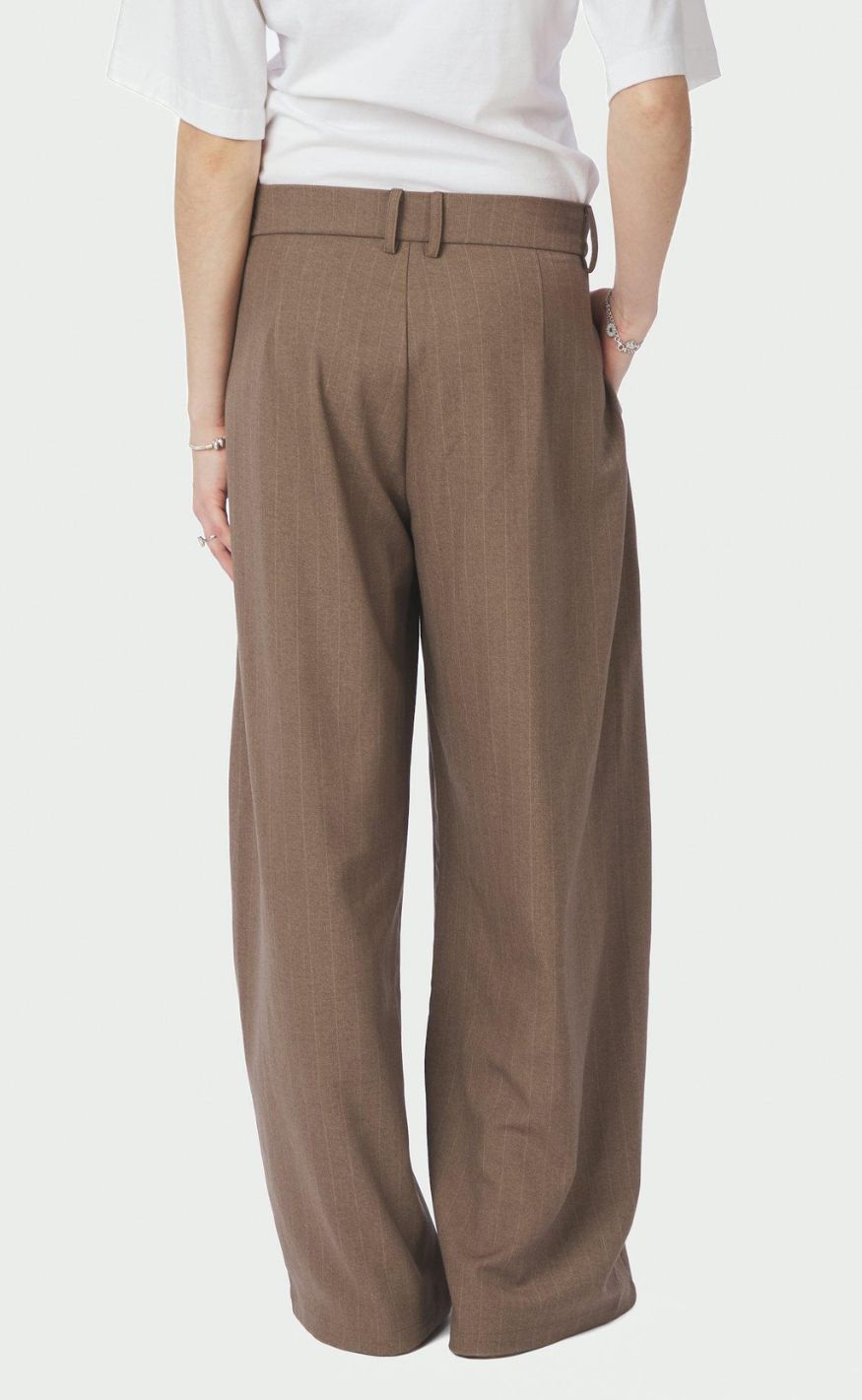 Neo Noir Bukser - Essiall Pinstripe - Taupe