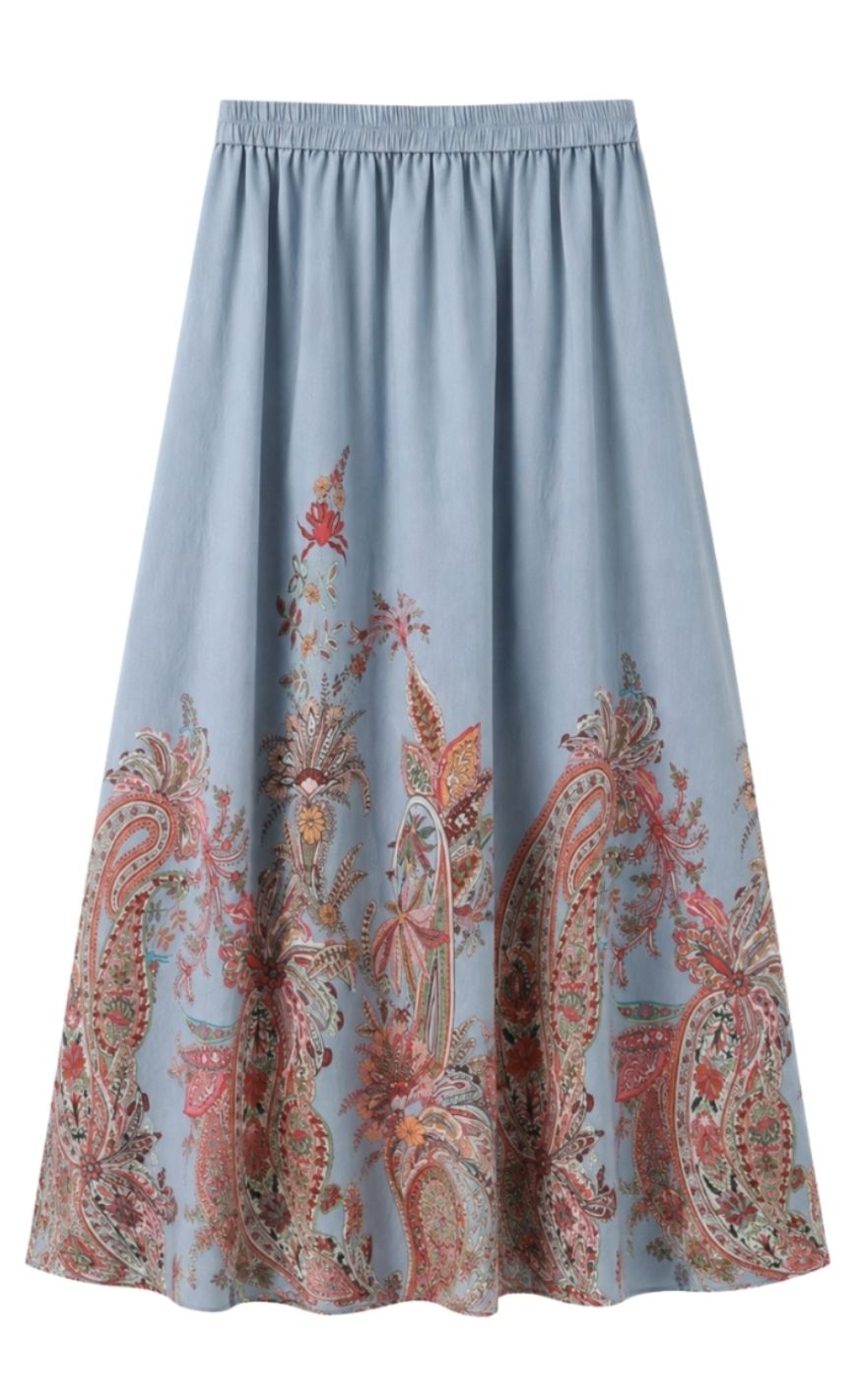 Luxzuz Skjørt - Vagna - Faded Blue 5019