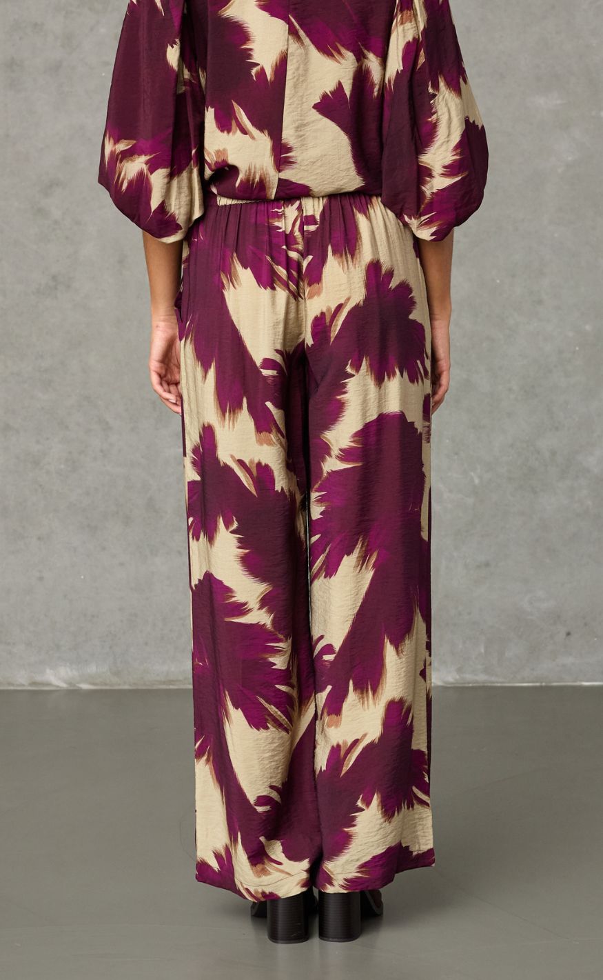 Love & Divine Bukser - Love1024-64 - Bordeaux Leaf