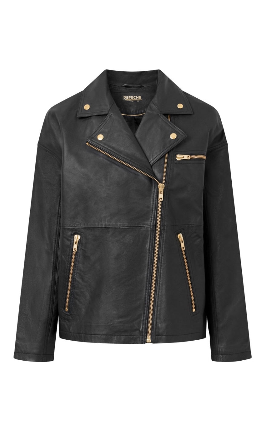 Depeche Jakke - Leah Biker - Black/Gold