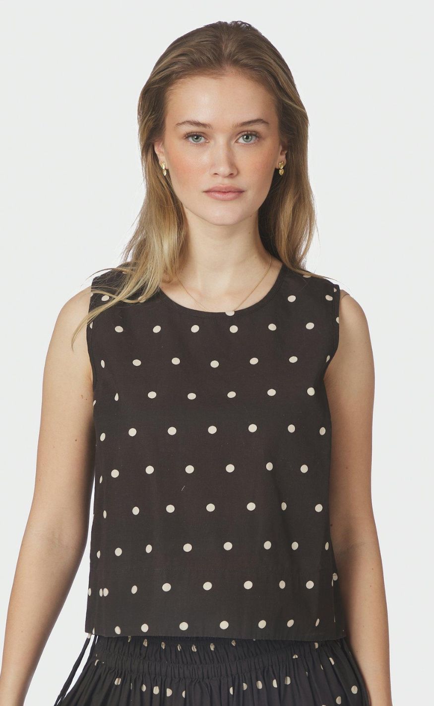 Neo Noir Topp - Polly Dot - Dark Brown