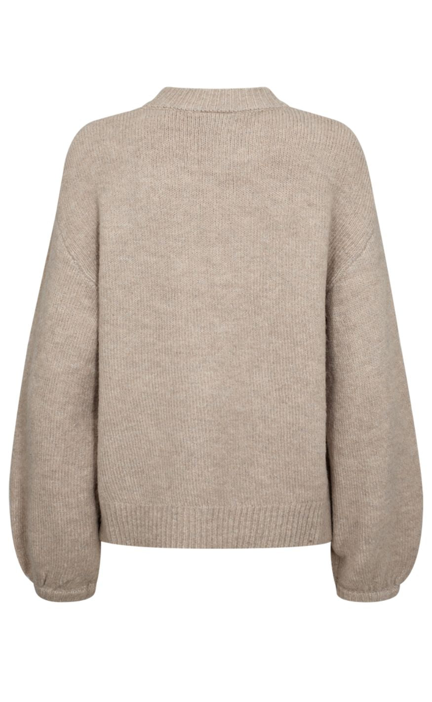 Freequent Genser - Pearl Pullover - Simply Taupe Melange