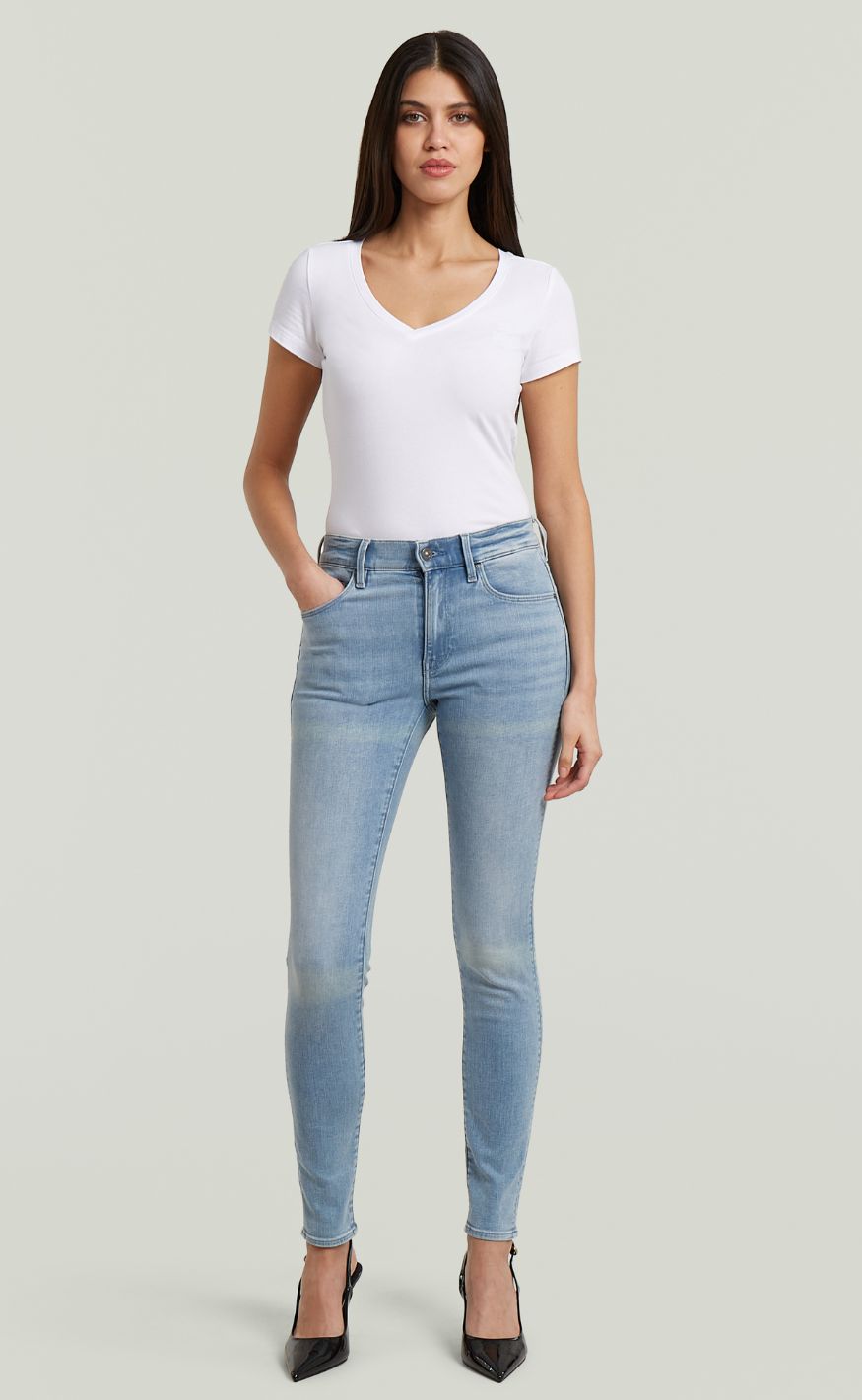 G-STAR Bukser - Skinny Wmn - Mid Blue