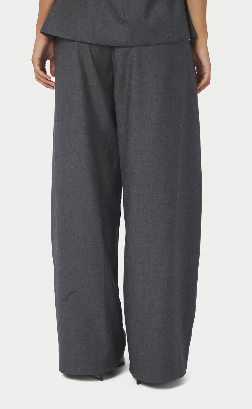 Neo Noir Bukser - Essiall Dobby Suit - Grey Melange