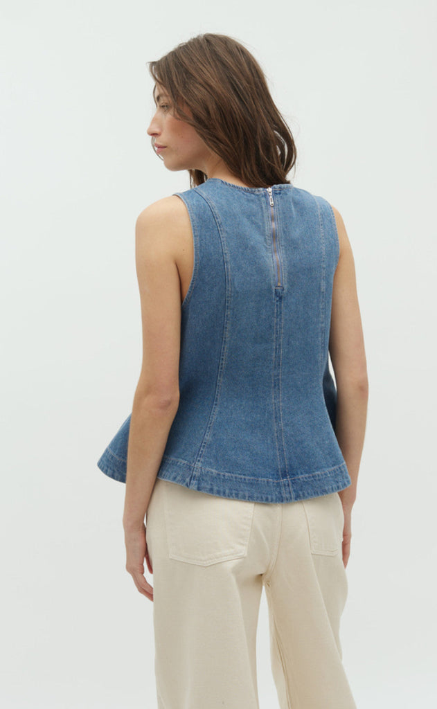 Global Funk Topp - Rihne Peplum-G - Midt Vintage Brushing