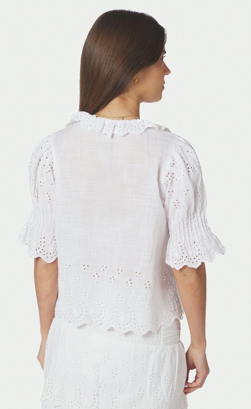 Neo Noir Bluse - Talise Emb - White