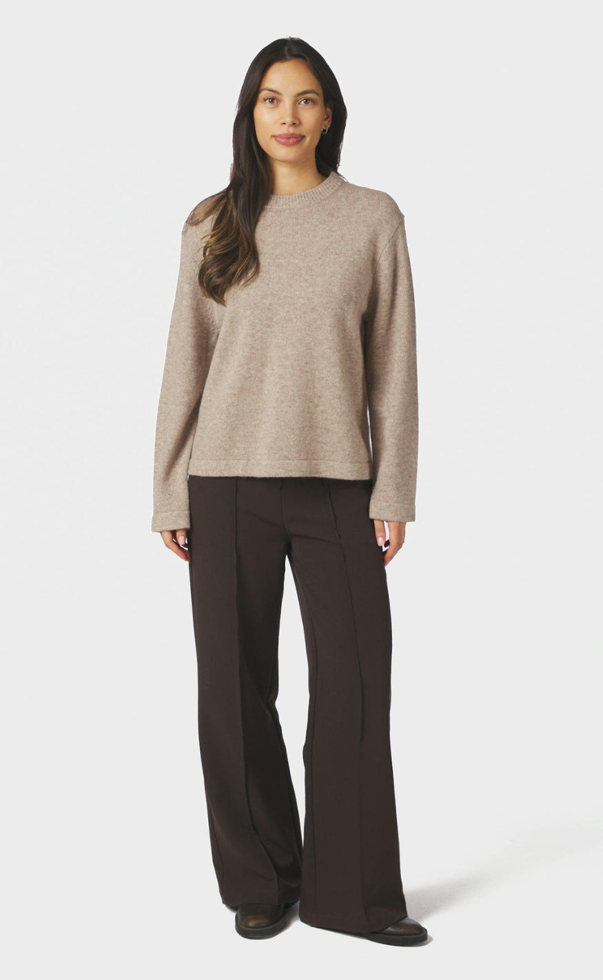 Neo Noir Genser - Rivi Solid - Beige Melange