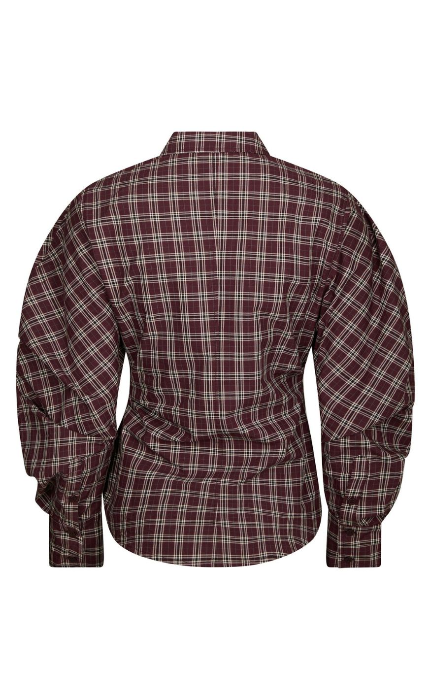Neo Noir Skjorte - Neoella Medium Check - Plum