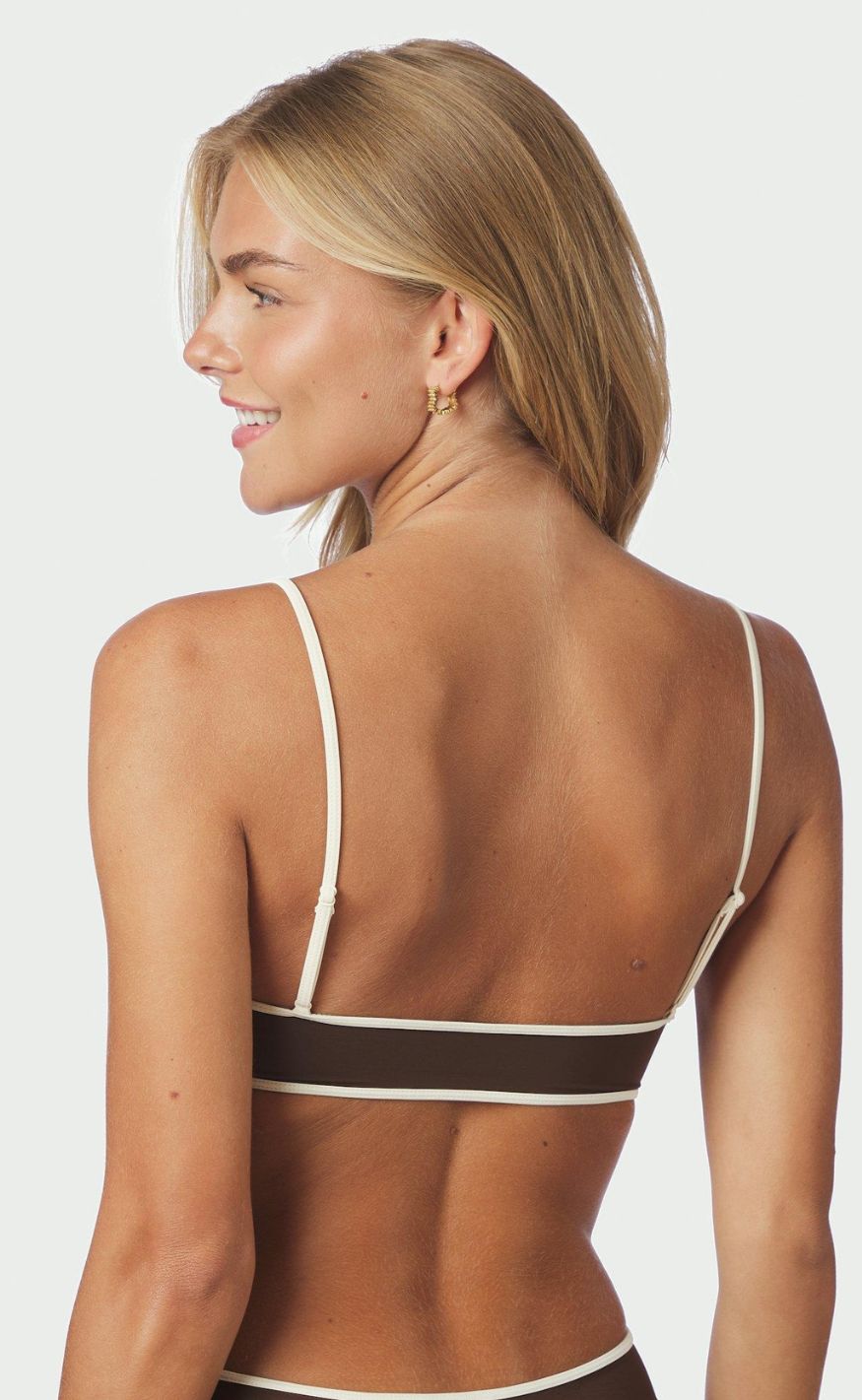 Neo Noir Bikinitopp - Fia Solid - Dark Brown/Creme
