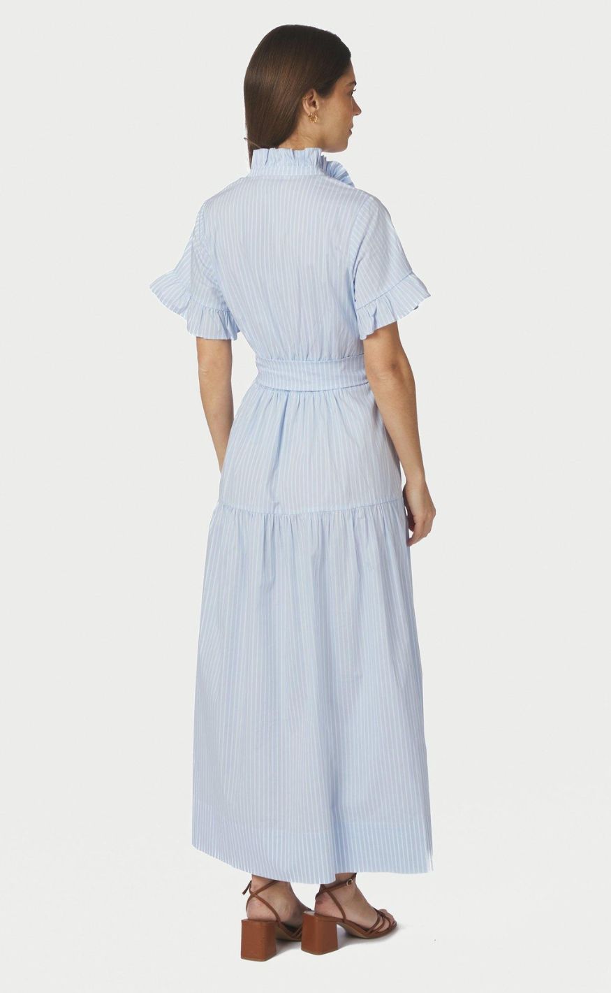 Neo Noir Kjole - Nellie Soft Stripe - Light Blue