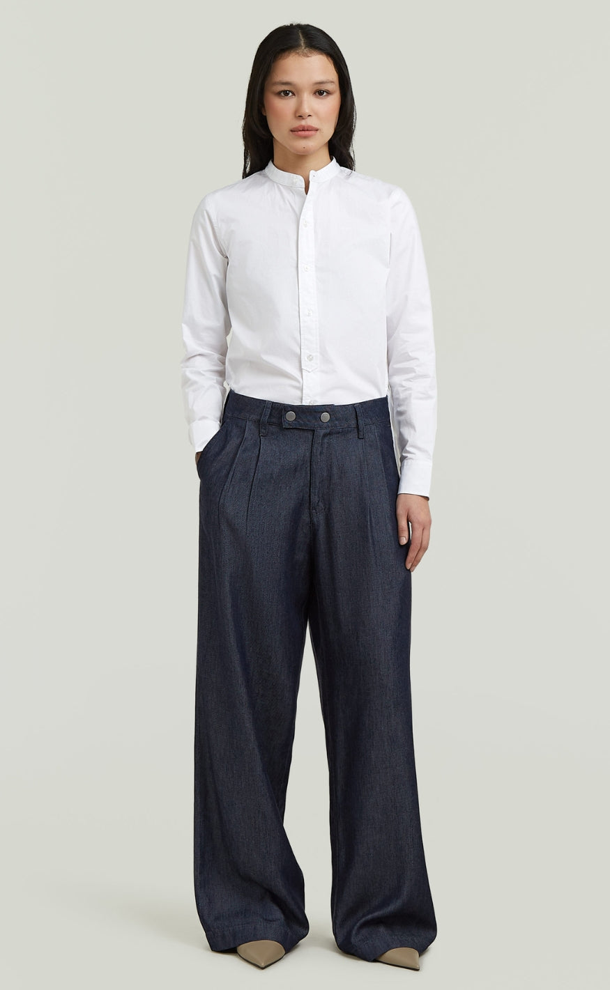 G-STAR Bukser - Pleated Chino Wmn - Rinsed