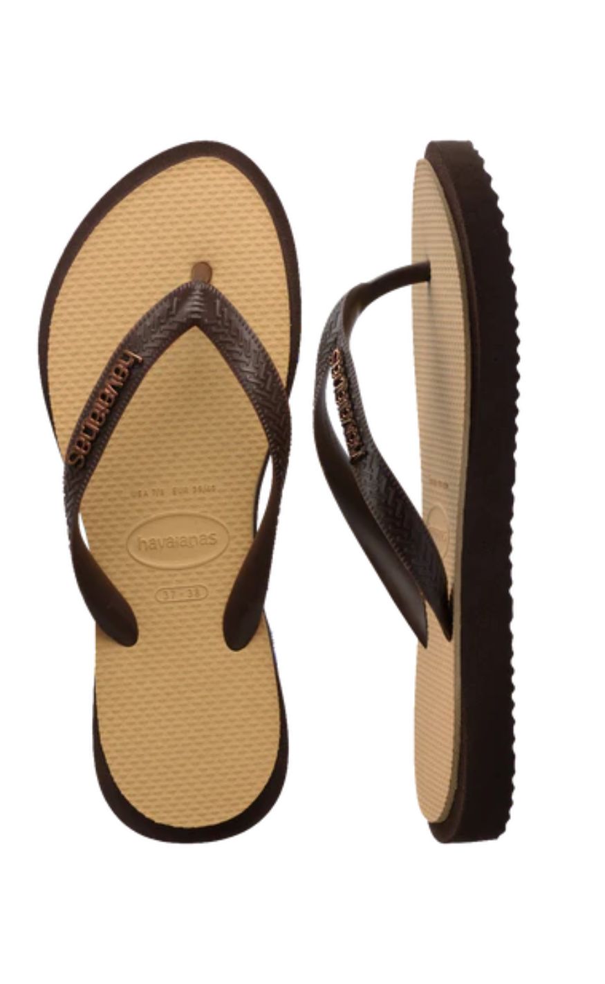 Havaianas Klipklappere - Topp Point Fusion - Dark Brown/Golden