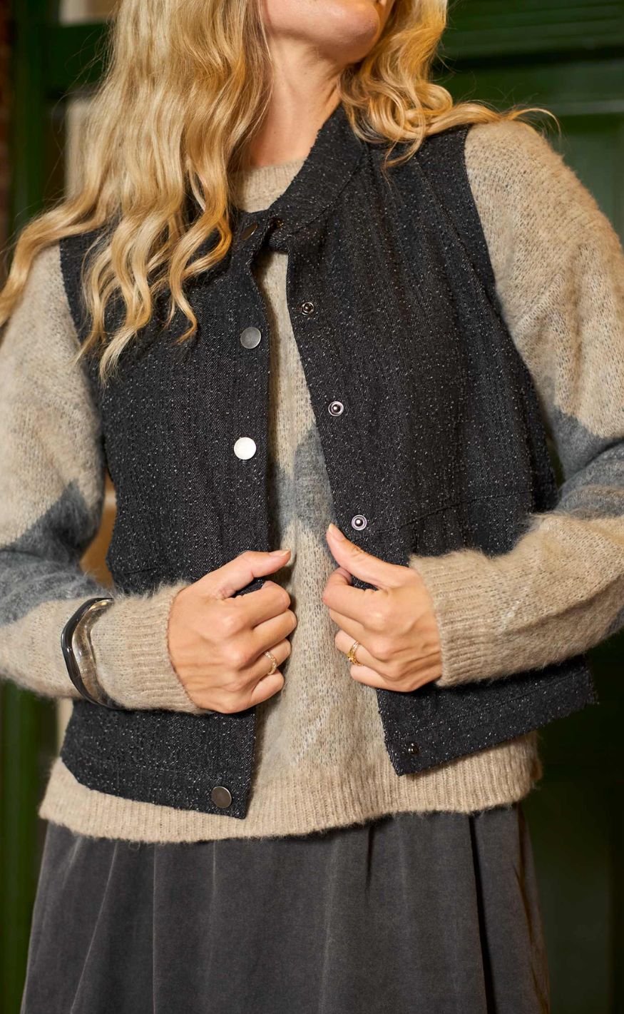 Black Colour Vest - Brai - Charcoal