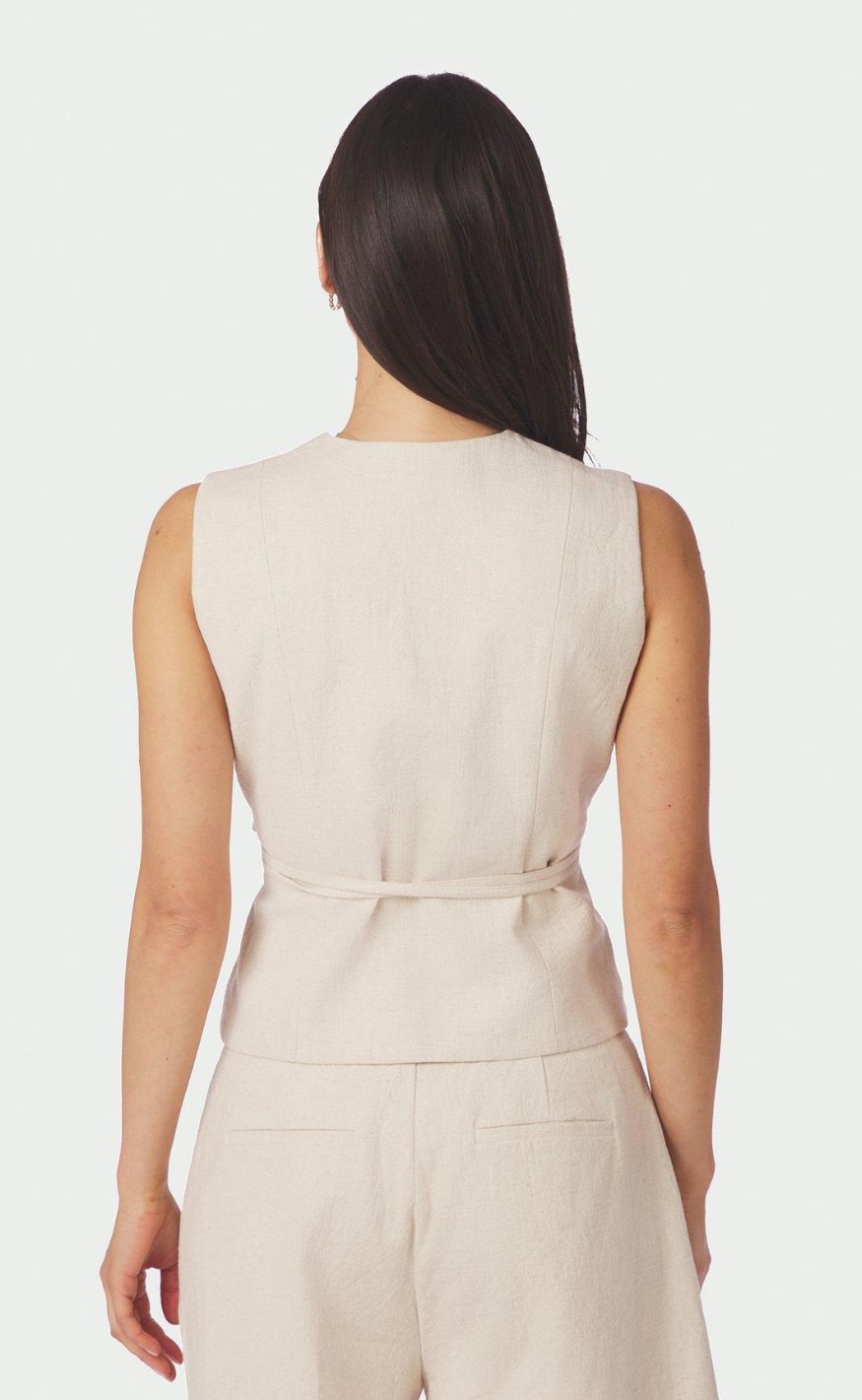 Neo Noir Vest - Samara Ramie - Natural