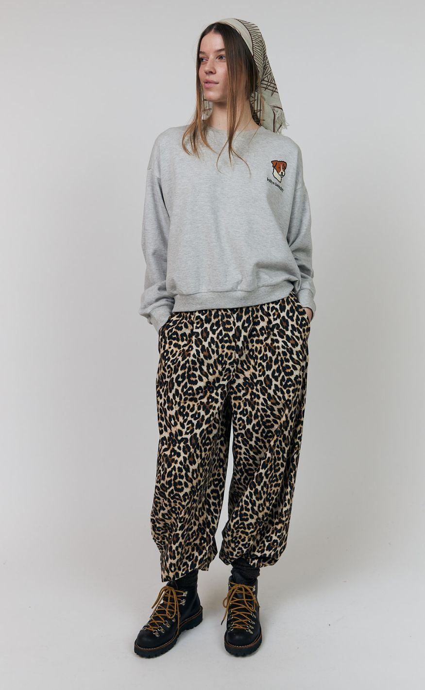 Lollys Laundry Sweatshirt - Sydney Dog - Light Grey Melange