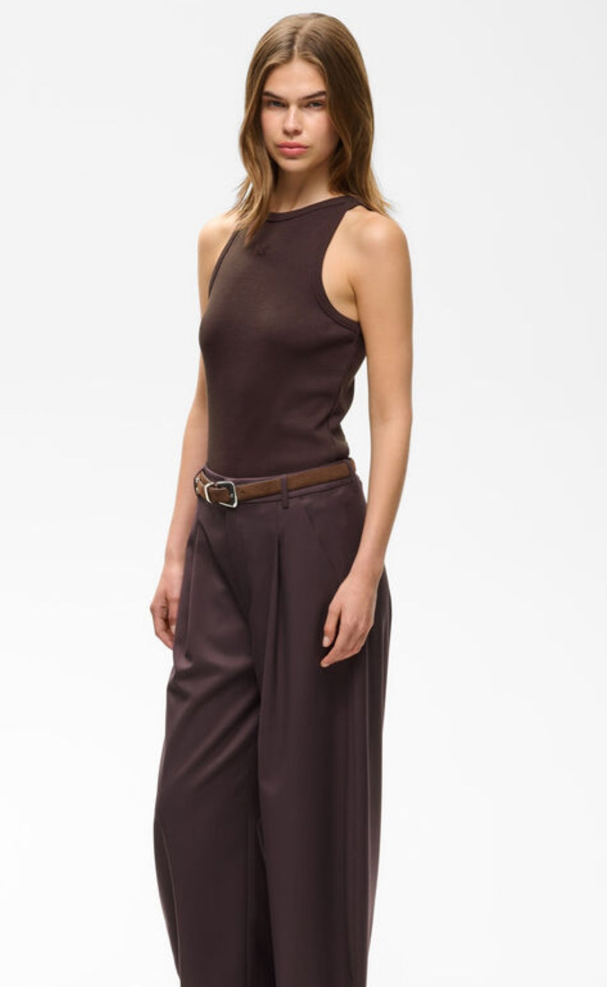 Gestuz Topp - Drew Logo Tank 2.0 - Deep Plum