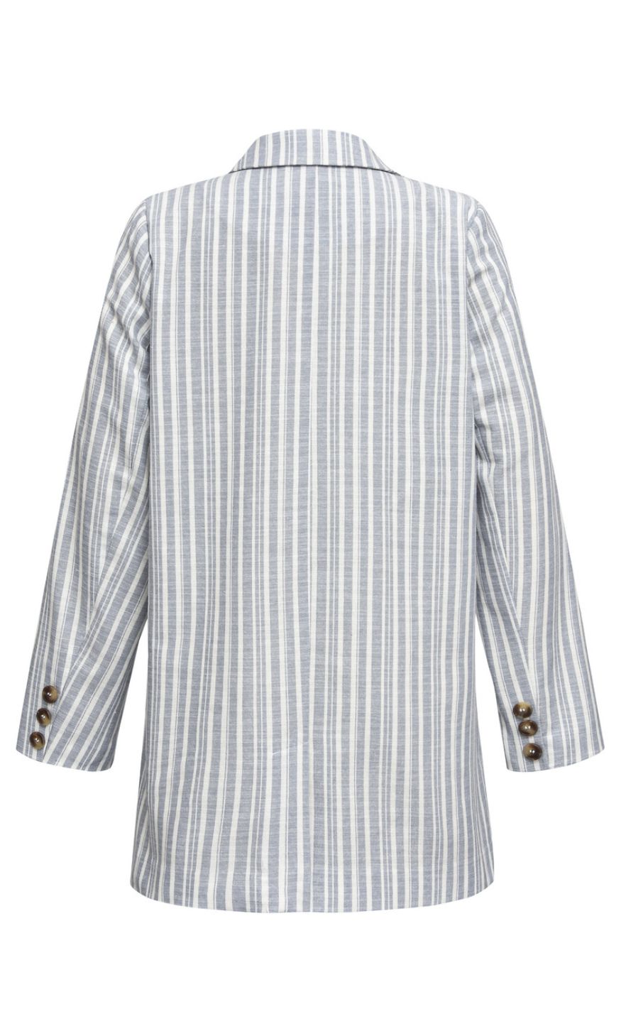 A-View Blazer  - Annali Stripe Linen -  091 Blue/White