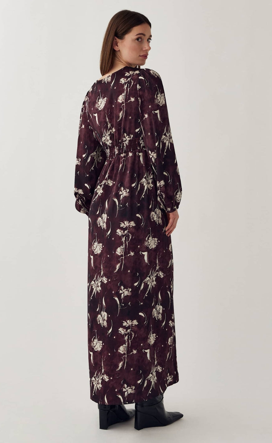 Noella Kjole - N-Lilith Maxi - Dovie Burgundy Print