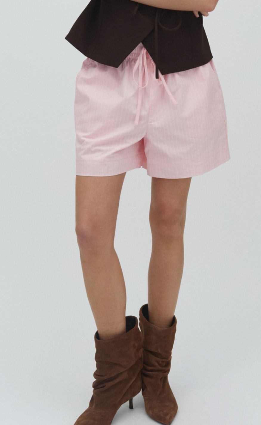 MbyM Shorts - Meris-M - Pale Pink Sugar Stripe