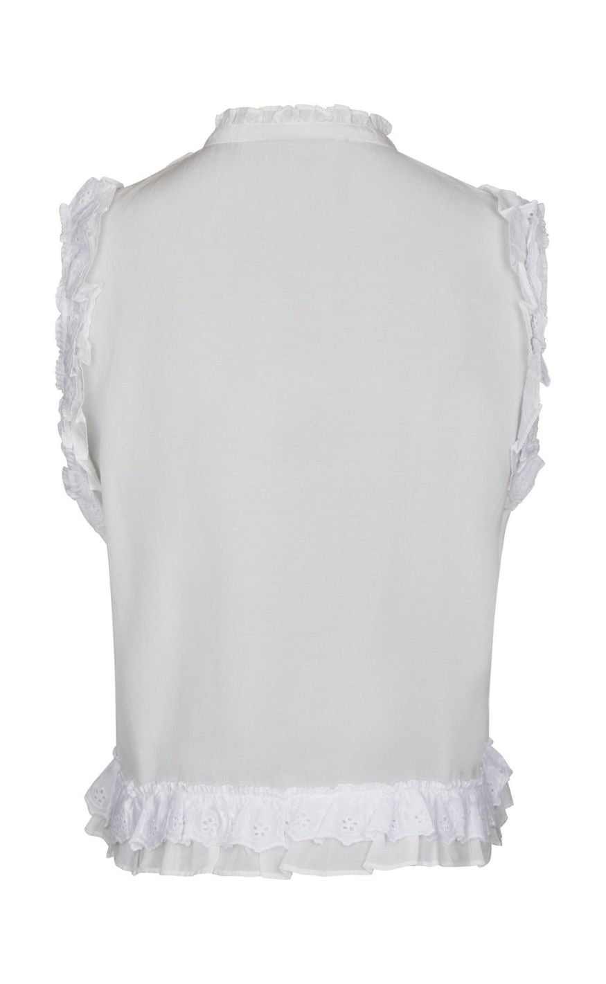 Neo Noir Topp - Celia Ruffle - White