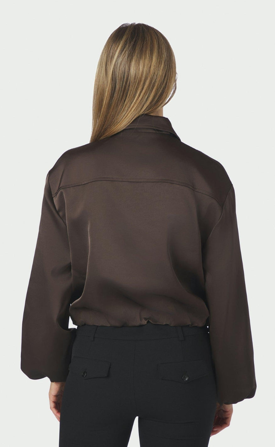 Neo Noir Jakke - Denielle Heavy Sateen - Dark Brown