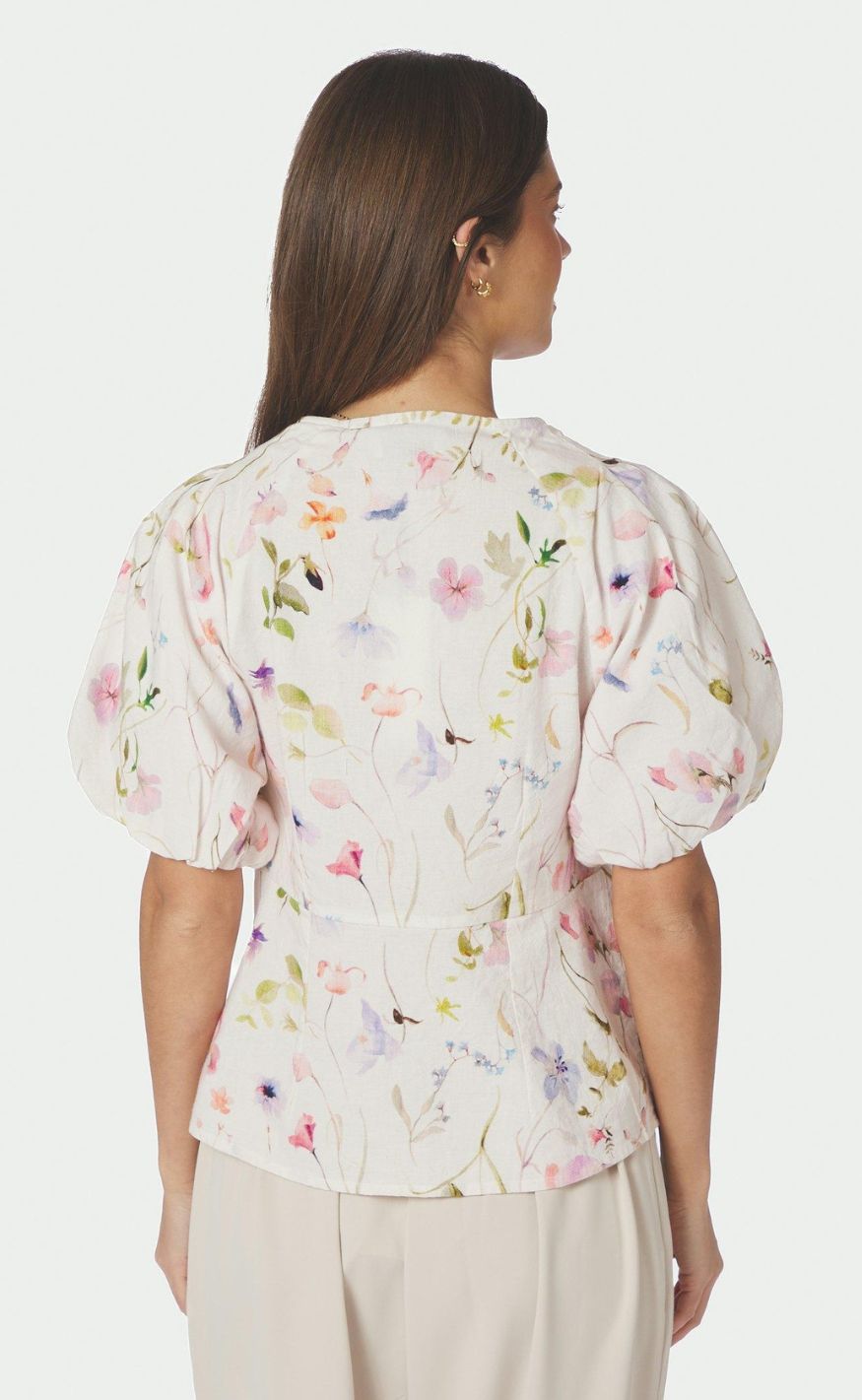Neo Noir Bluse - Irina Flower - Off White