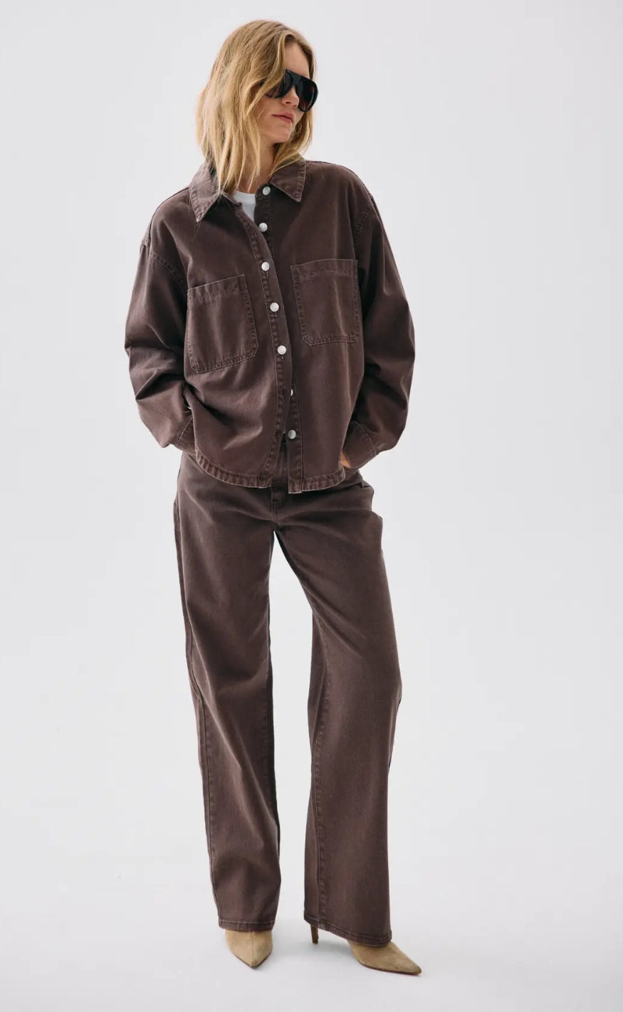 Noisy May Jeans - Yolanda MW Straight - Chocolate Brown