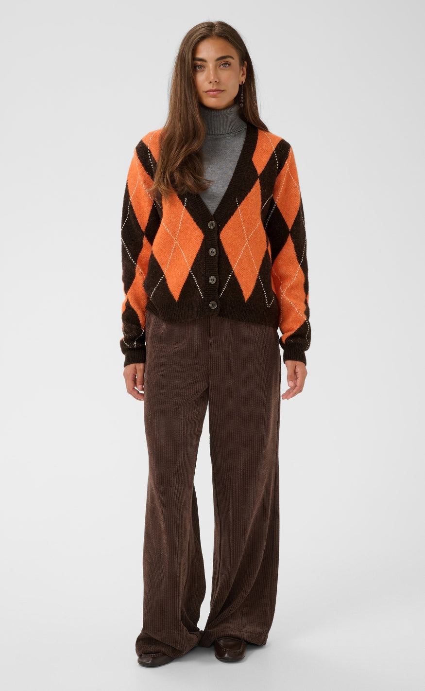 Culture Cardigan - Argyle - Brown Argyle