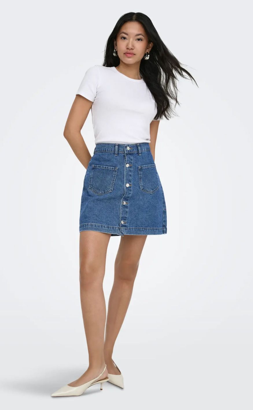 ONLY Skjørt - Amazing - Medium Blue Denim