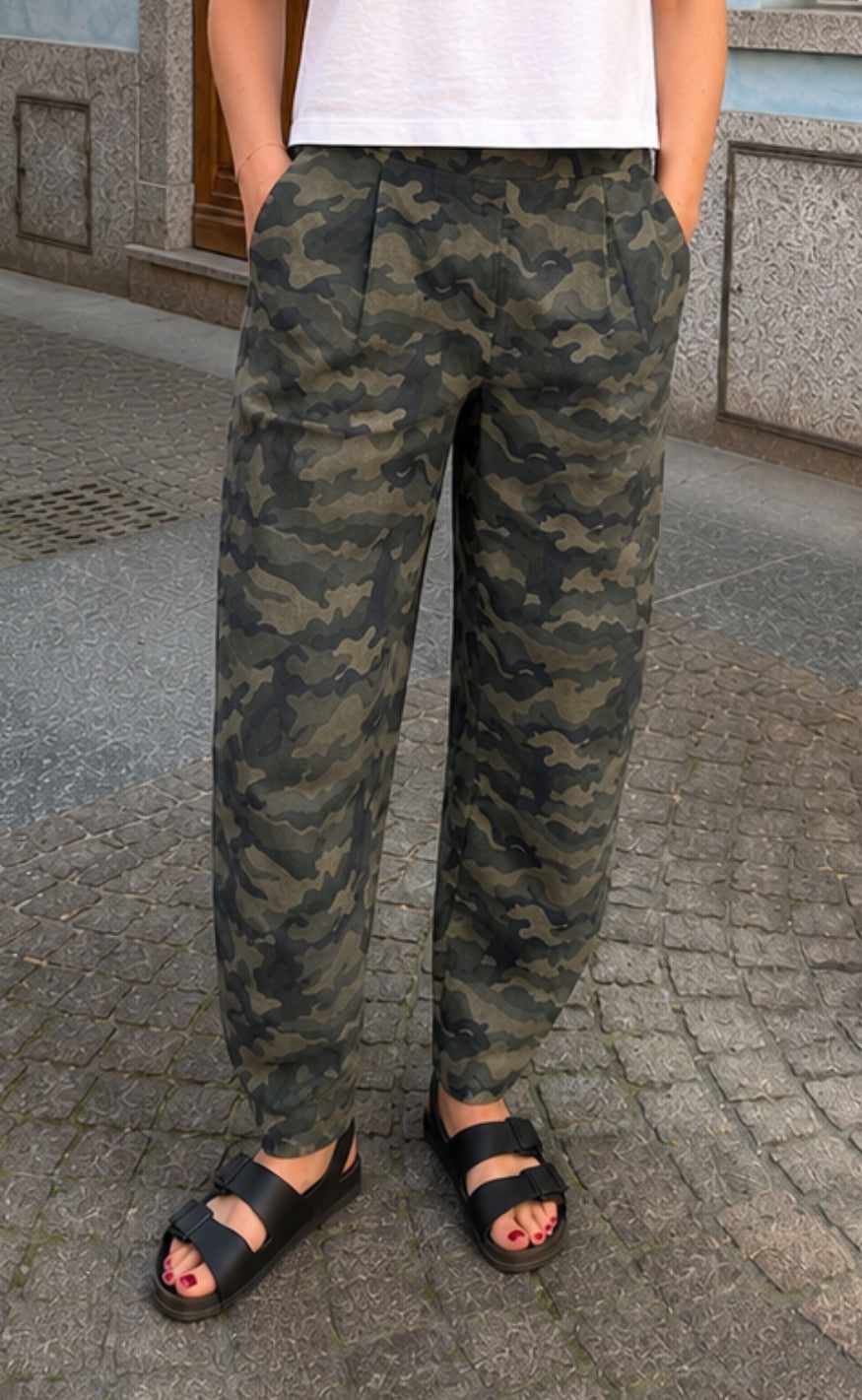 Say INA Copenhagen Bukser - Alba Barrel - Camouflage