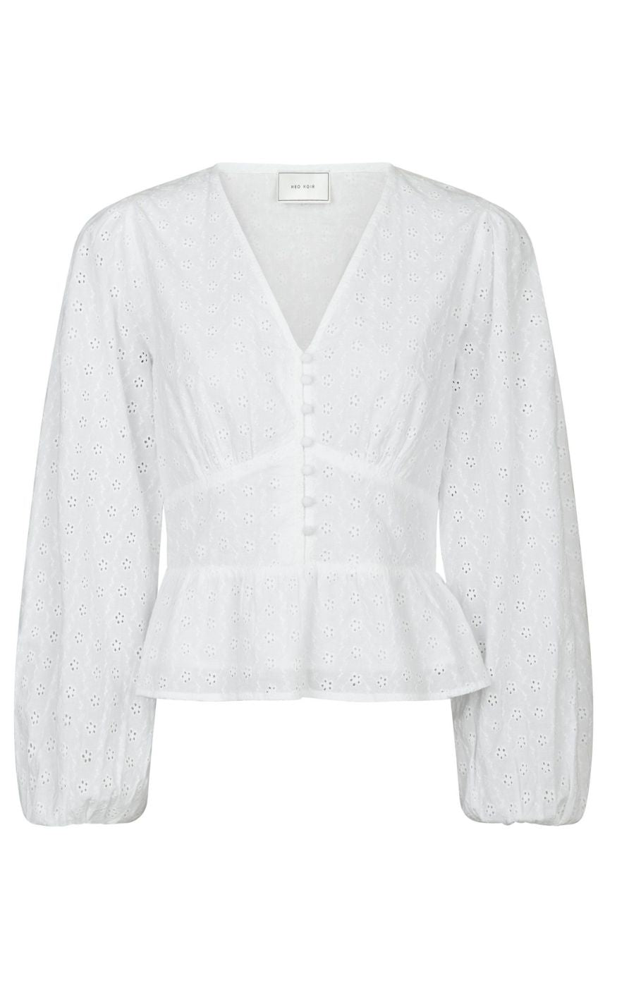 Neo Noir Bluse - Neroni Embroidery - White