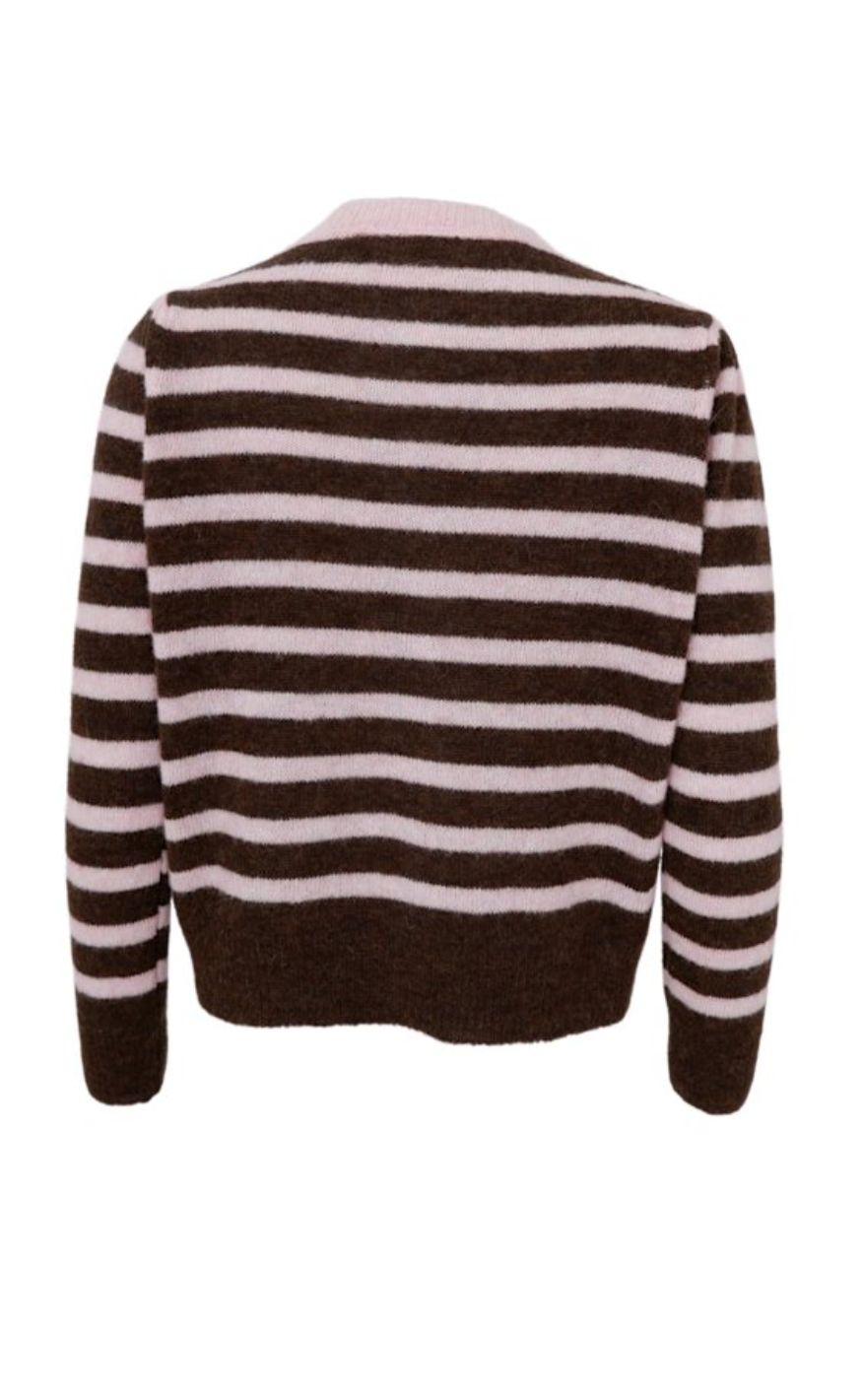 Black Color Cardigan - Dell Puff - Brown