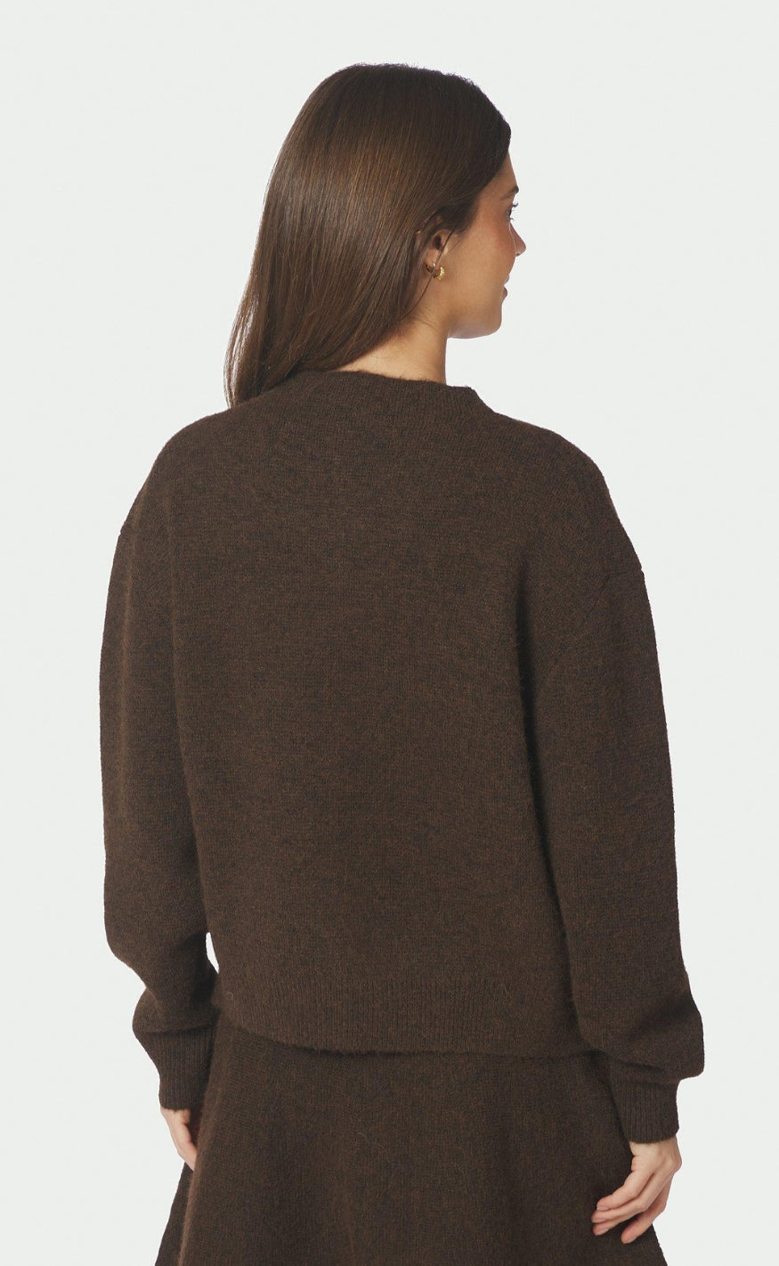 Neo Noir Cardigan - Dione Fluffy - Brown Melange