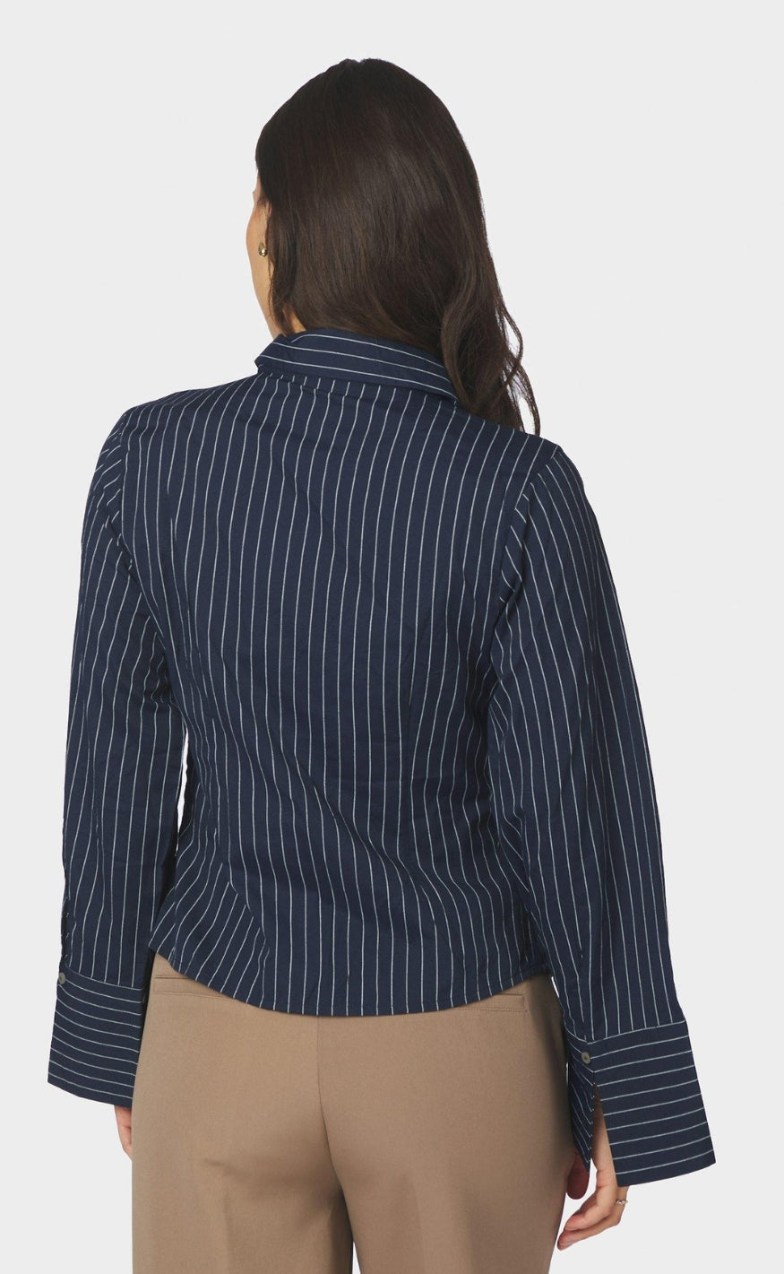 Neo Noir Skjorte - Fenli Slim Stripe - Navy