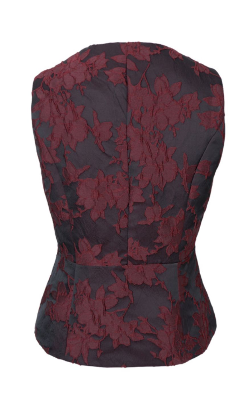 Black Colour Vest - Vienna - Wine