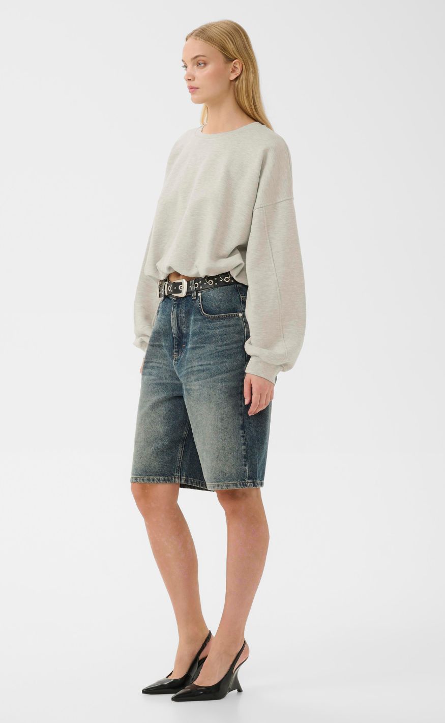 Gestuz Sweatshirt - Kahla  Ultra Light Grey Melange