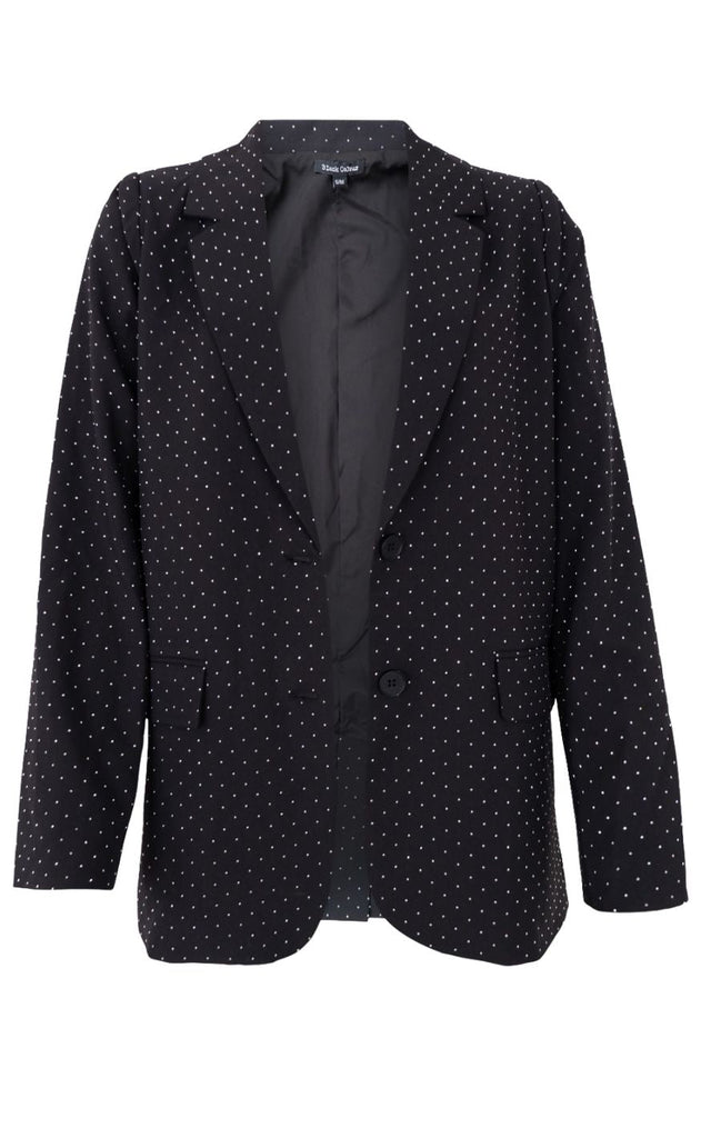 Black Colour Blazer - Diamond - Black