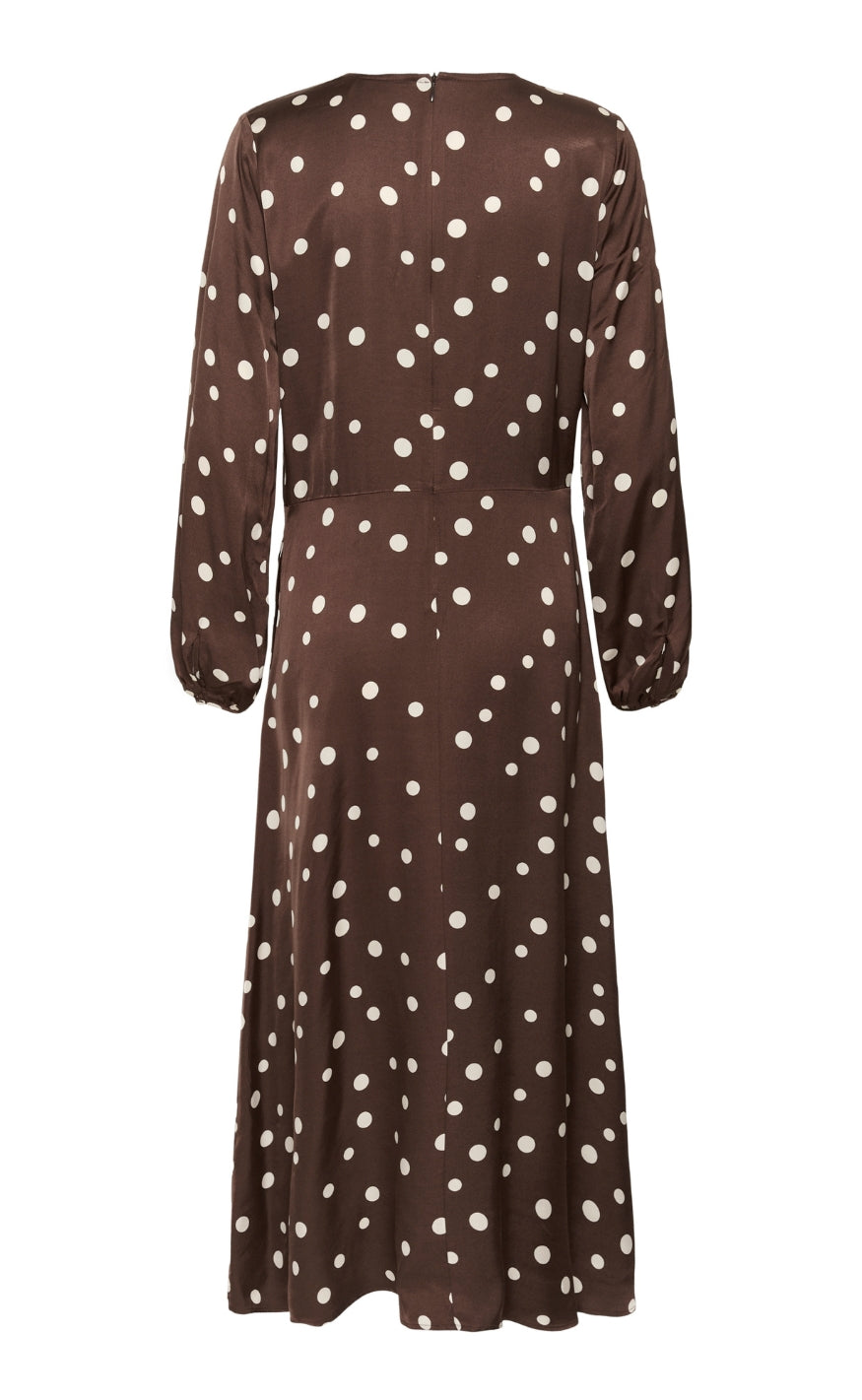 Culture Kjole - Dotty Berna - Brown/Whitecap Dot