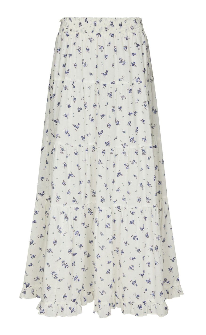 Neo Noir Skjørt - Asta Small Blossom - White Blue
