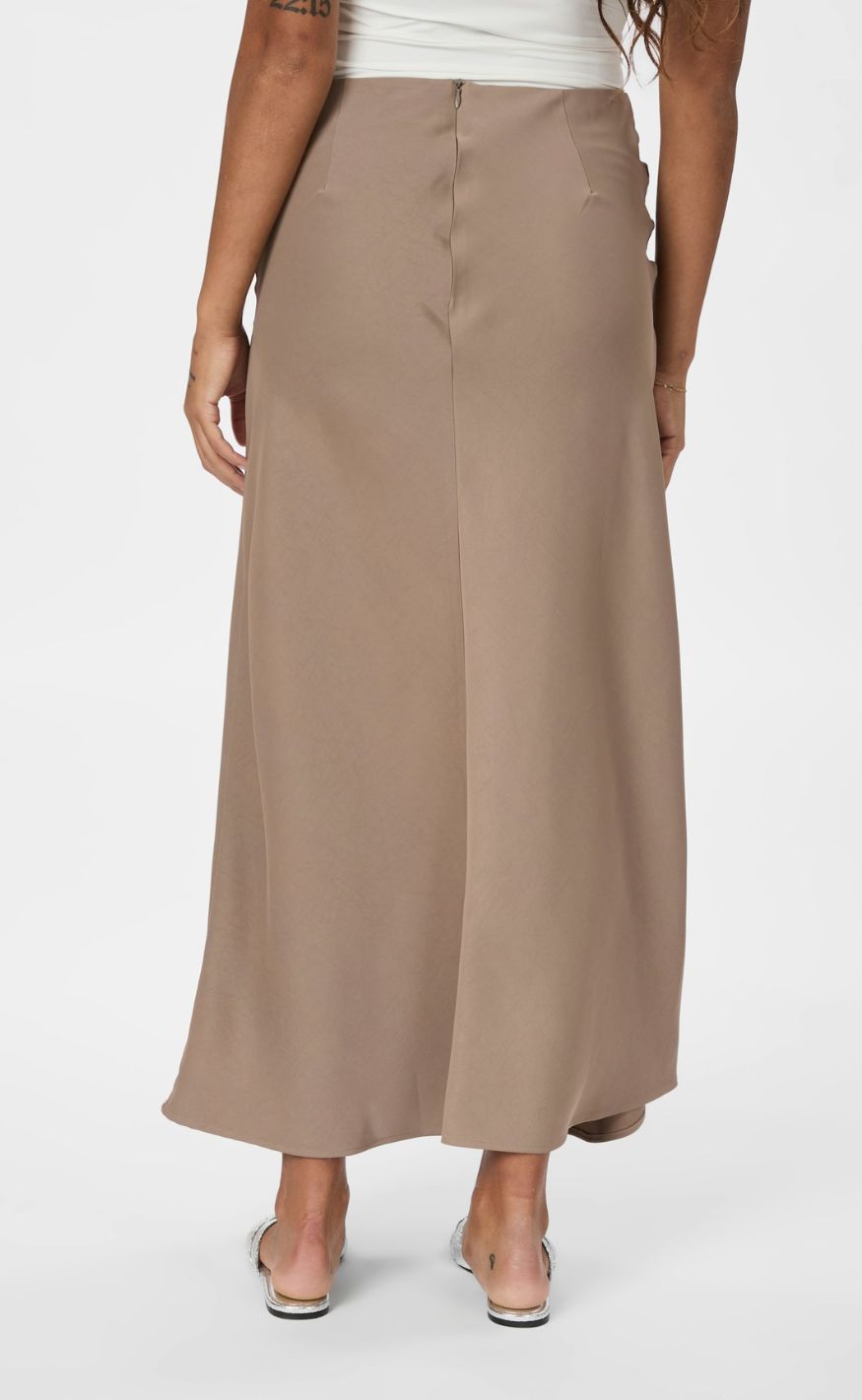 Neo Noir Skjørt - Kit Dull Sateen - Dark Taupe