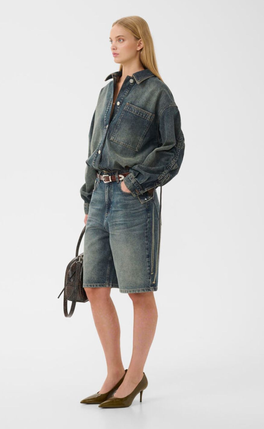Gestuz Shorts - Susara - Blue/Green Wash