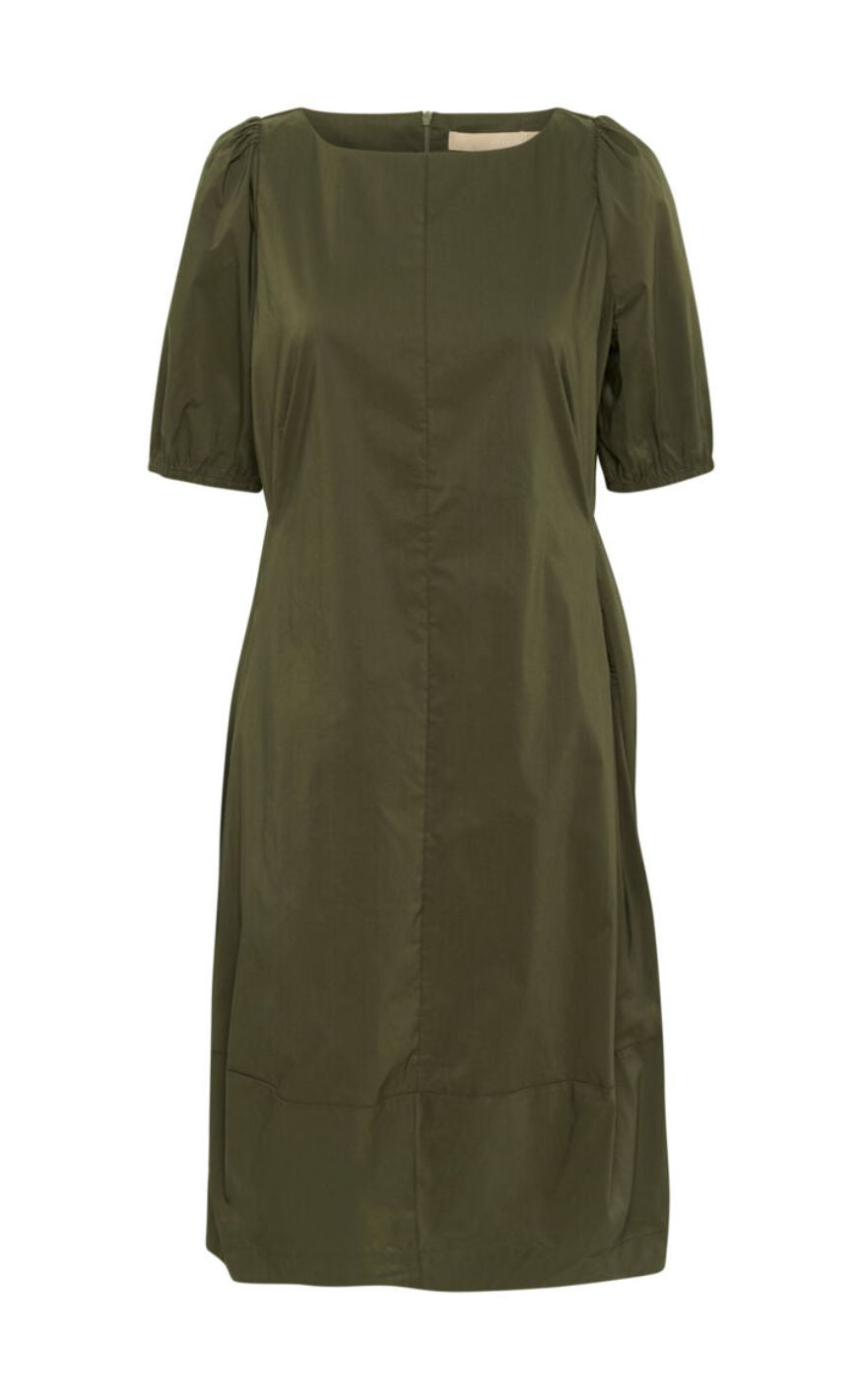 Culture Kjole - antoinett SS O-neck - Burnt Olive