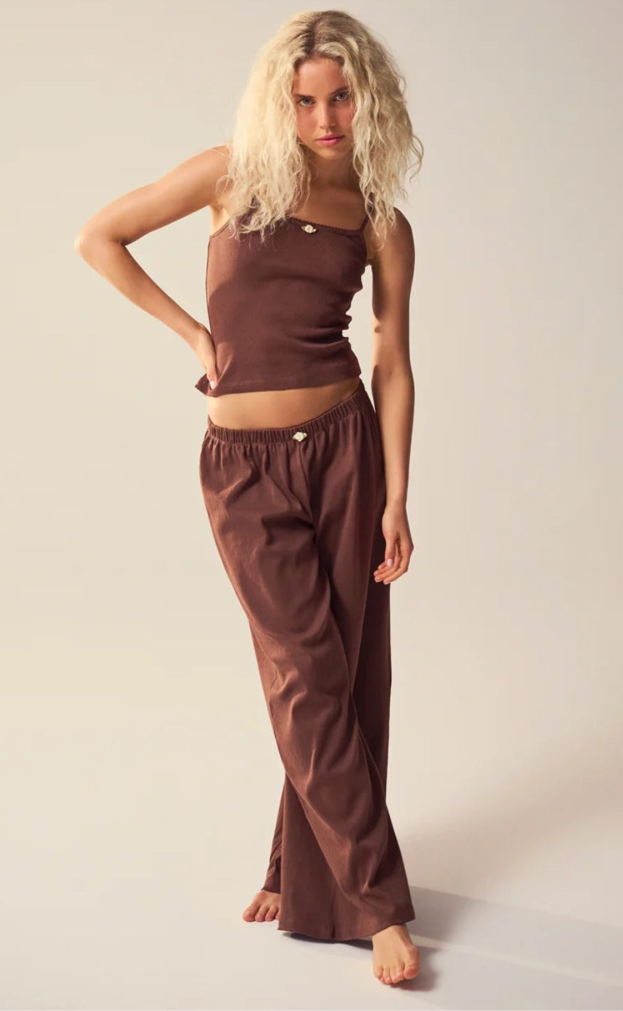 Maanesten Bukser - Ally Pointelle - Brown
