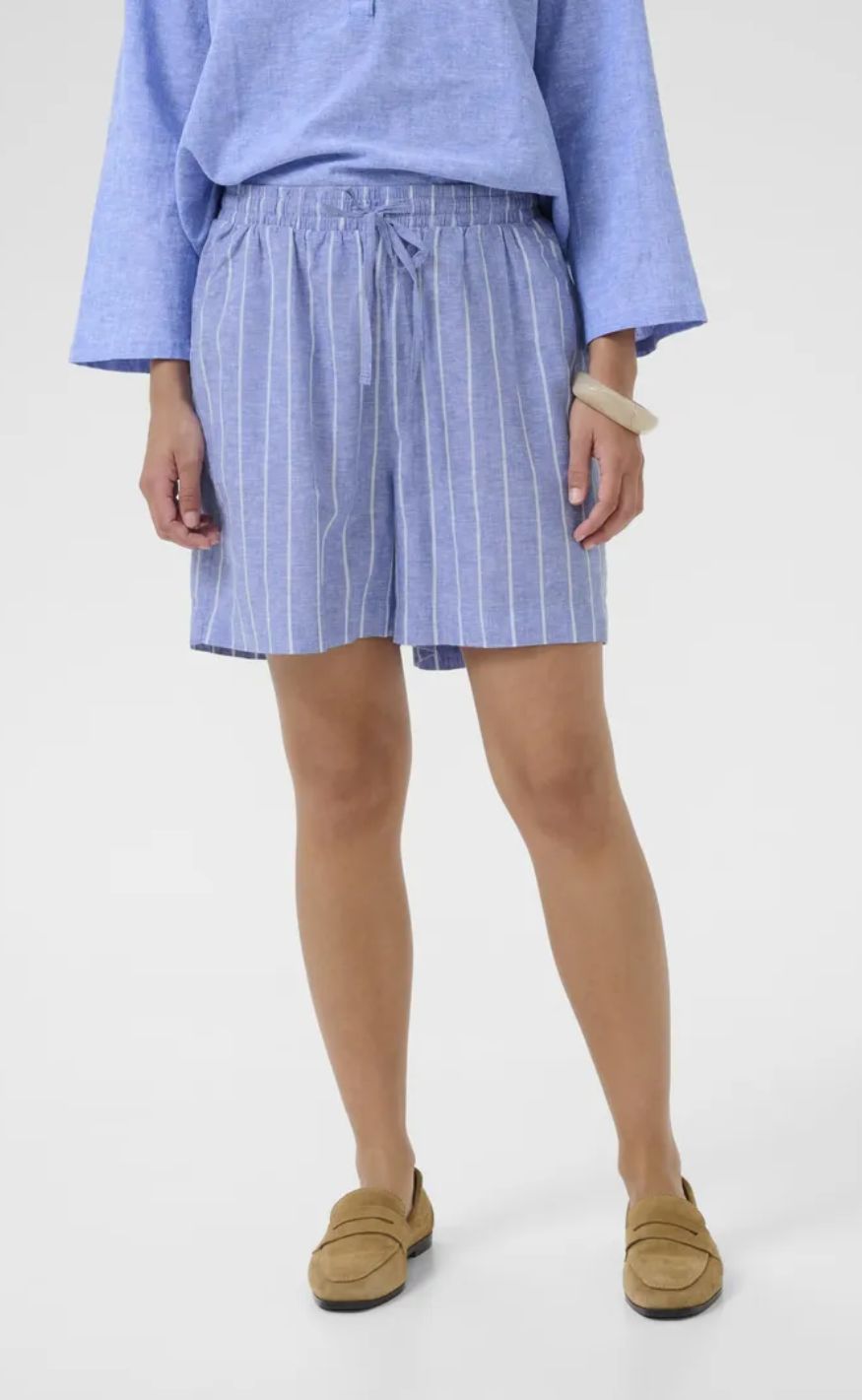 Culture Shorts - Arletty - Powder Blue/Gardenia Stripe