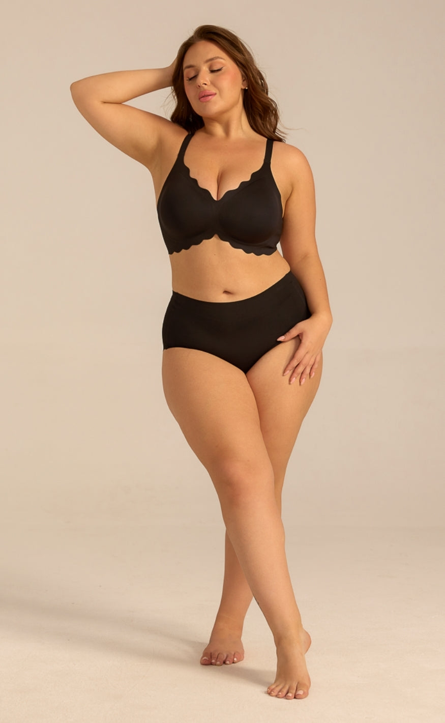 FemiFemme BH - SoftScallop Full Coverage Bøjlefri - Black