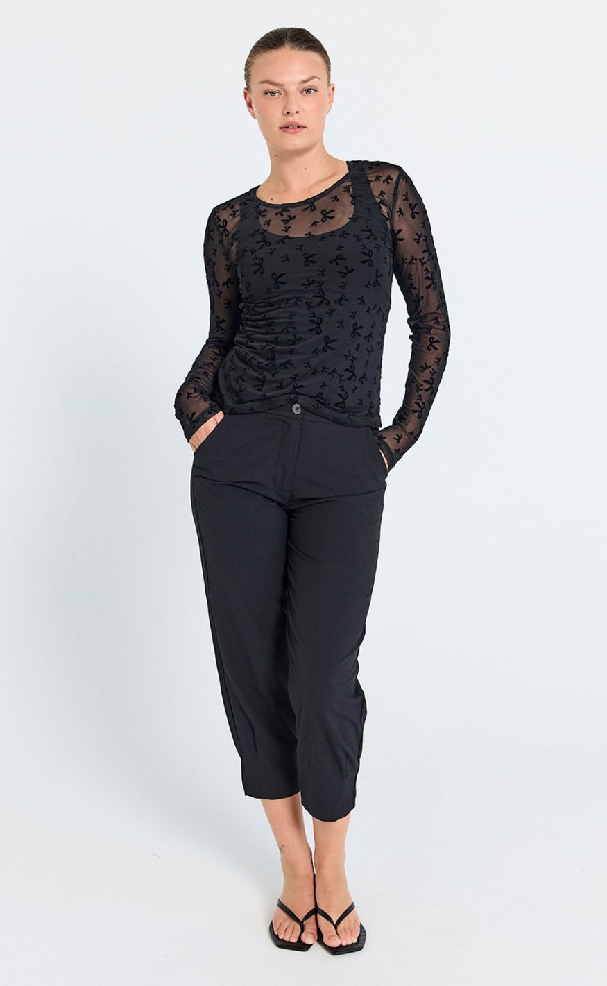 Freequent Bukser - Swift - Dark Grey Melange