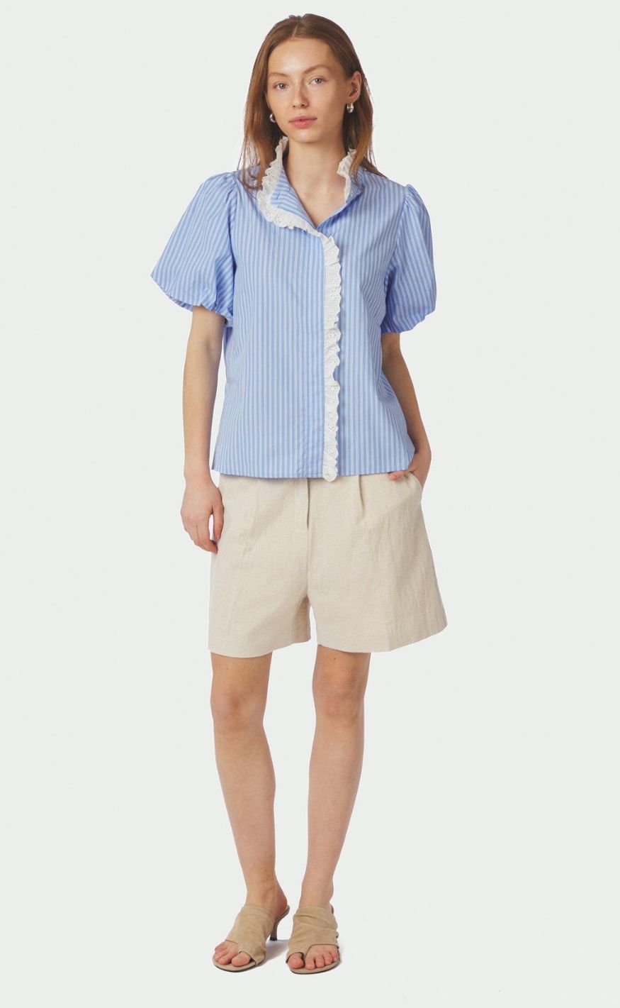 Neo Noir Bluse - Ulia Stripe - Blue Stripe