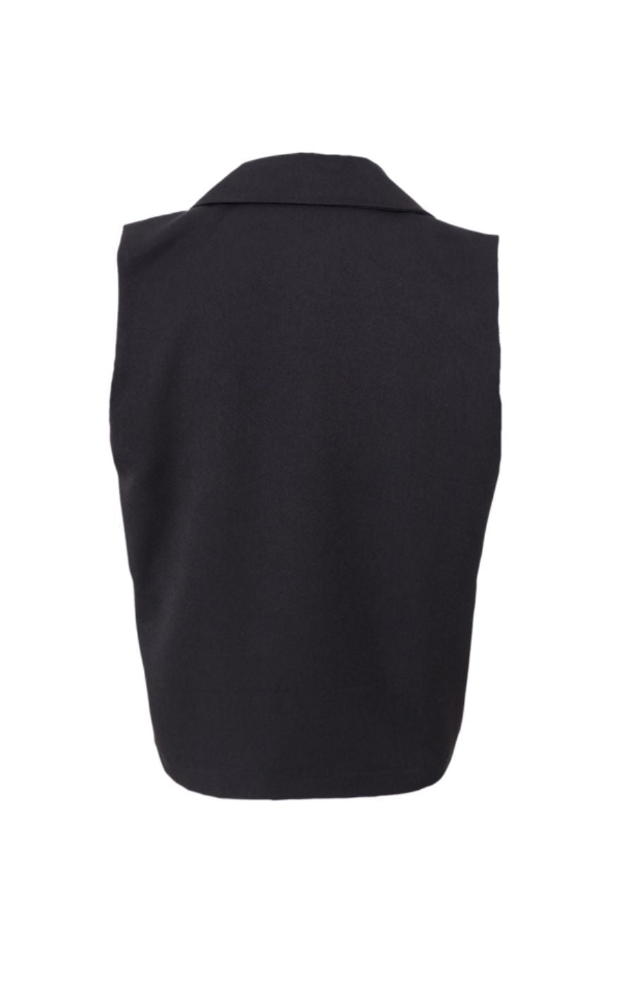 Black Colour Vest - Rena Wrap - Black