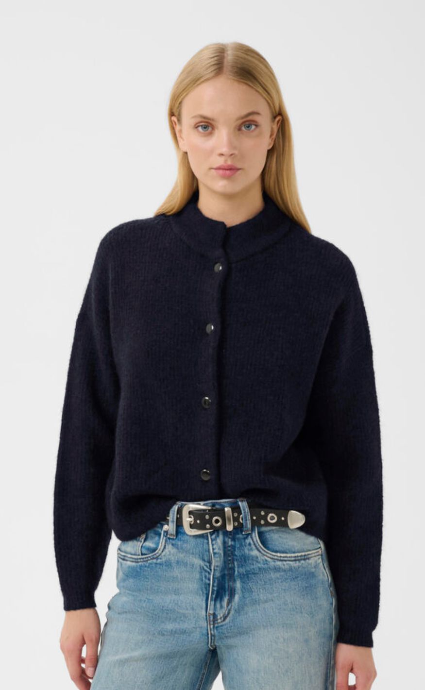 Gestuz Cardigan - Alpha Short - Navy Melange