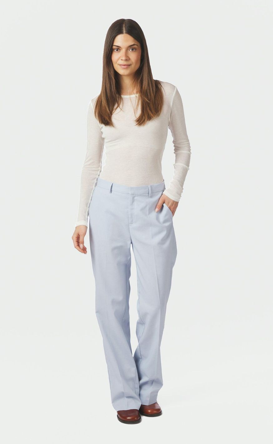 Neo Noir Bukser - Alice Linen - Light Blue